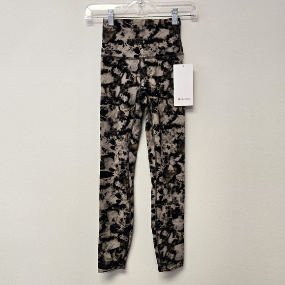 Lululemon Wunder Train HR Tight 25” Black tie dye Leggings 2 - Picture 2 of 7